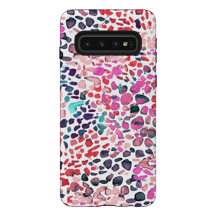Galaxy S10 StrongFit Speckled Painting Pink by Ninola Design
