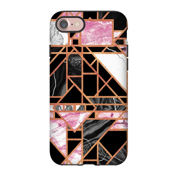 iPhone 7 StrongFit Geometric art deco marble tiles  by Oana 