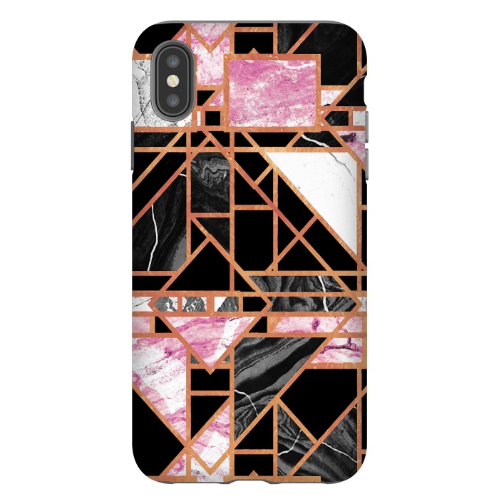 iPhone Xs Max StrongFit Geometric art deco marble tiles  by Oana 