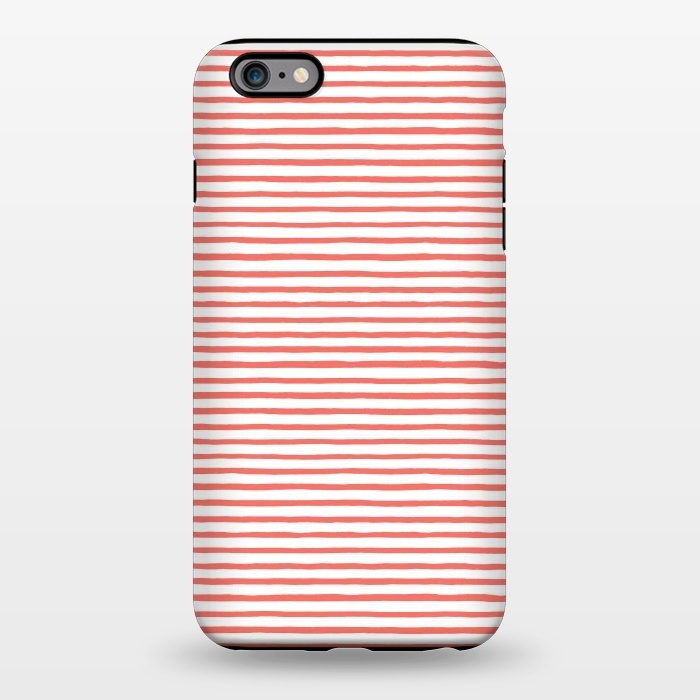 iPhone 6/6s plus StrongFit Marker Stripes Coral by Ninola Design