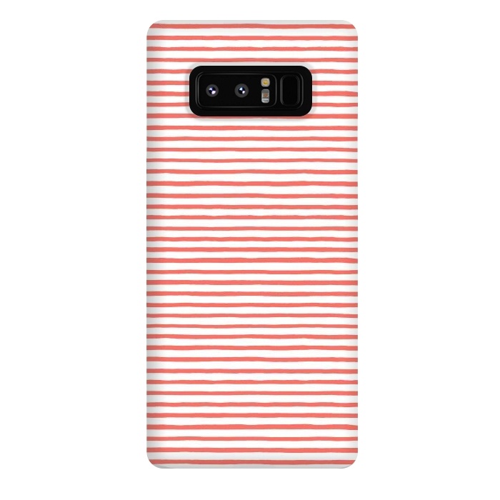 Galaxy Note 8 StrongFit Marker Stripes Coral by Ninola Design
