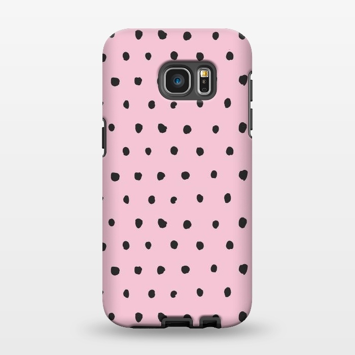 Galaxy S7 EDGE StrongFit Artsy Dots Pink by Ninola Design