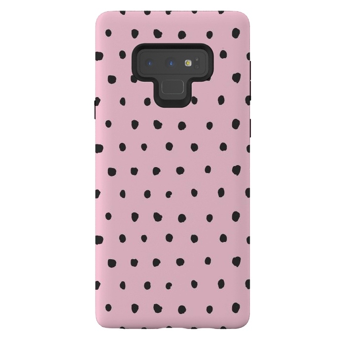 Galaxy Note 9 StrongFit Artsy Dots Pink by Ninola Design