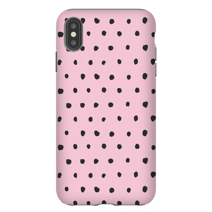iPhone Xs Max StrongFit Artsy Dots Pink by Ninola Design
