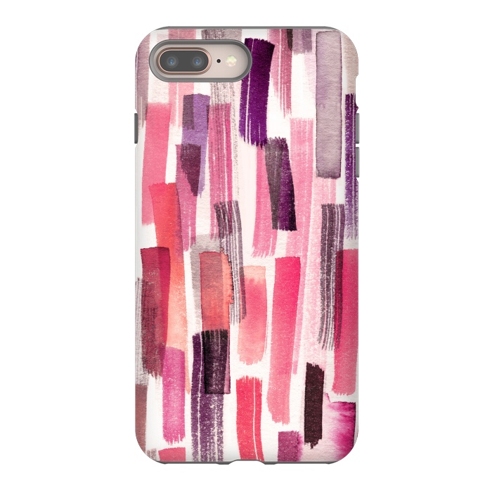 iPhone 7 plus StrongFit Colorful Brushstrokes Living Coral by Ninola Design