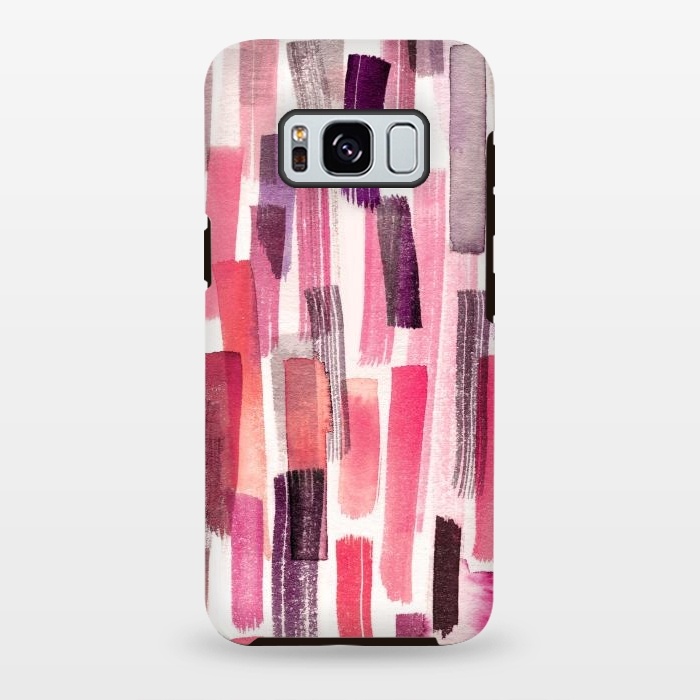 Galaxy S8 plus StrongFit Colorful Brushstrokes Living Coral by Ninola Design