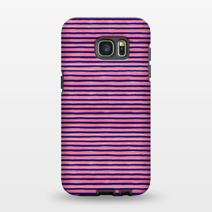 Galaxy S7 EDGE StrongFit Marker Colorful Coral Stripes by Ninola Design