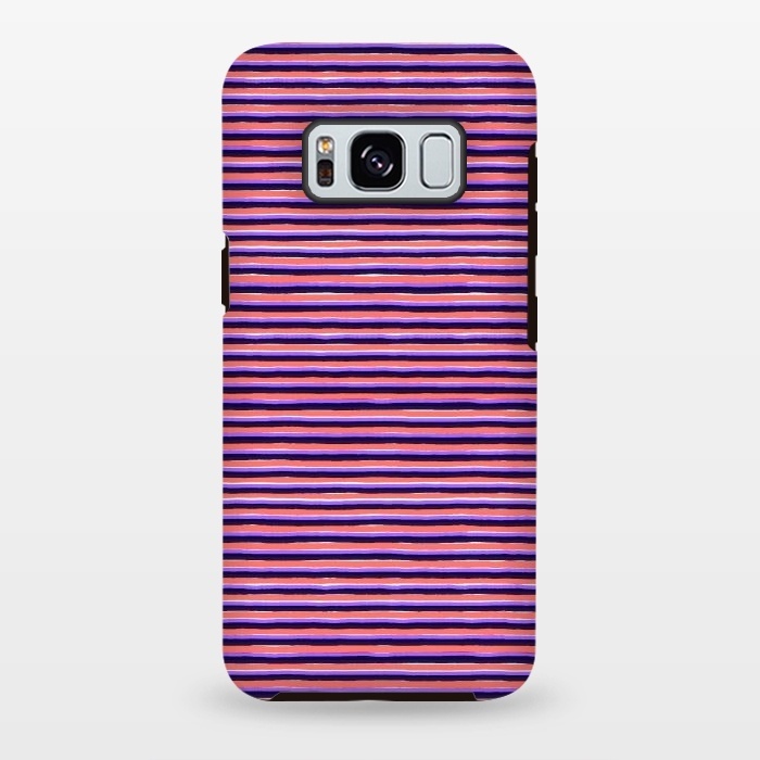 Galaxy S8 plus StrongFit Marker Colorful Coral Stripes by Ninola Design