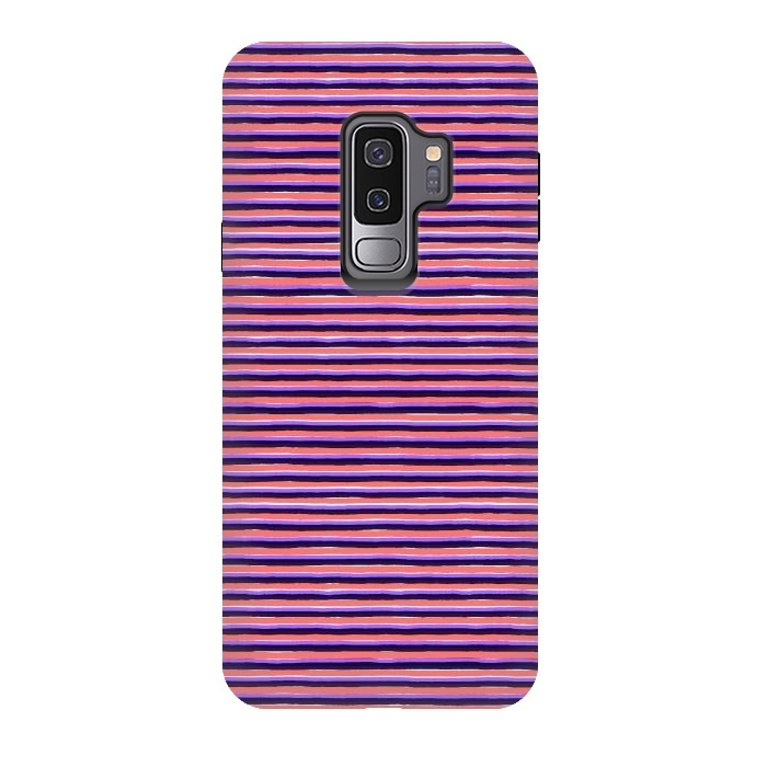 Galaxy S9 plus StrongFit Marker Colorful Coral Stripes by Ninola Design