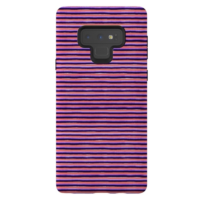 Galaxy Note 9 StrongFit Marker Colorful Coral Stripes by Ninola Design