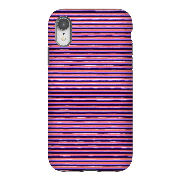 iPhone Xr StrongFit Marker Colorful Coral Stripes by Ninola Design