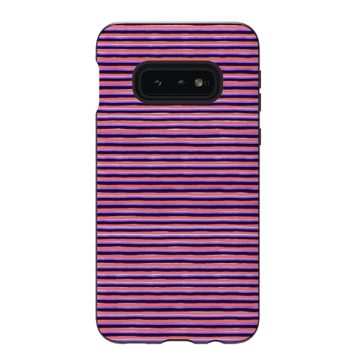 Galaxy S10e StrongFit Marker Colorful Coral Stripes by Ninola Design