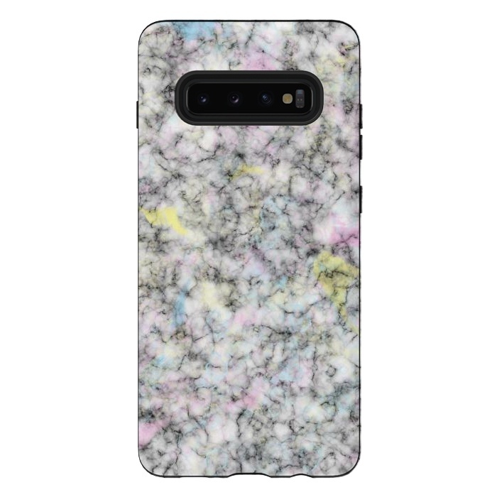 Galaxy S10 plus StrongFit Watercolor Strokes on Marble by Ninola Design