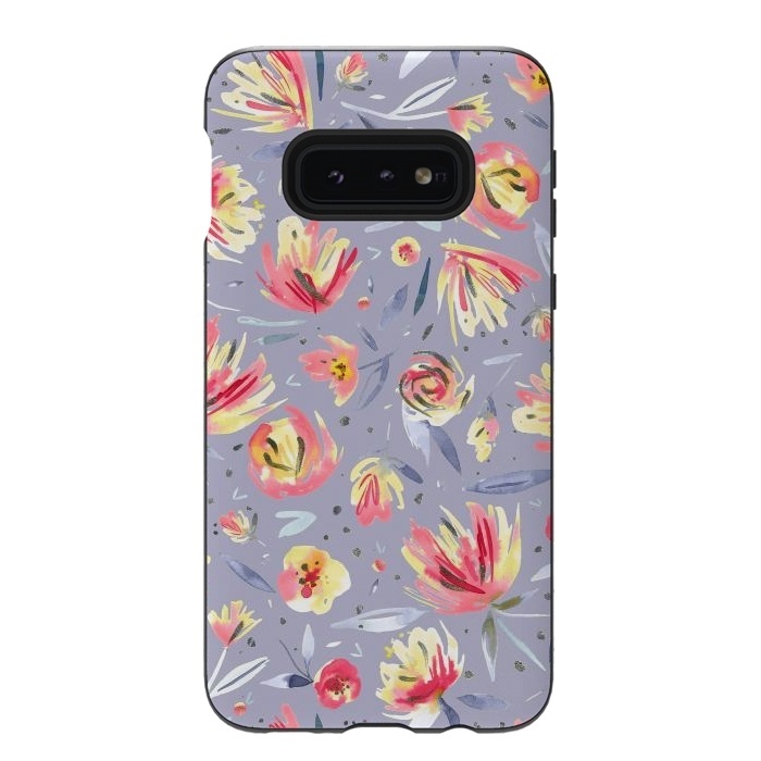 Galaxy S10e StrongFit Festival Coral Peonies by Ninola Design