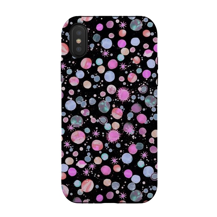 iPhone Xs / X StrongFit Planets Constellation Pink by Ninola Design
