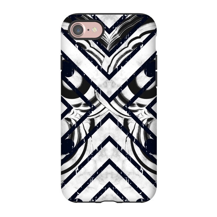 iPhone 7 StrongFit Modern geometric black and white marble  by Oana 