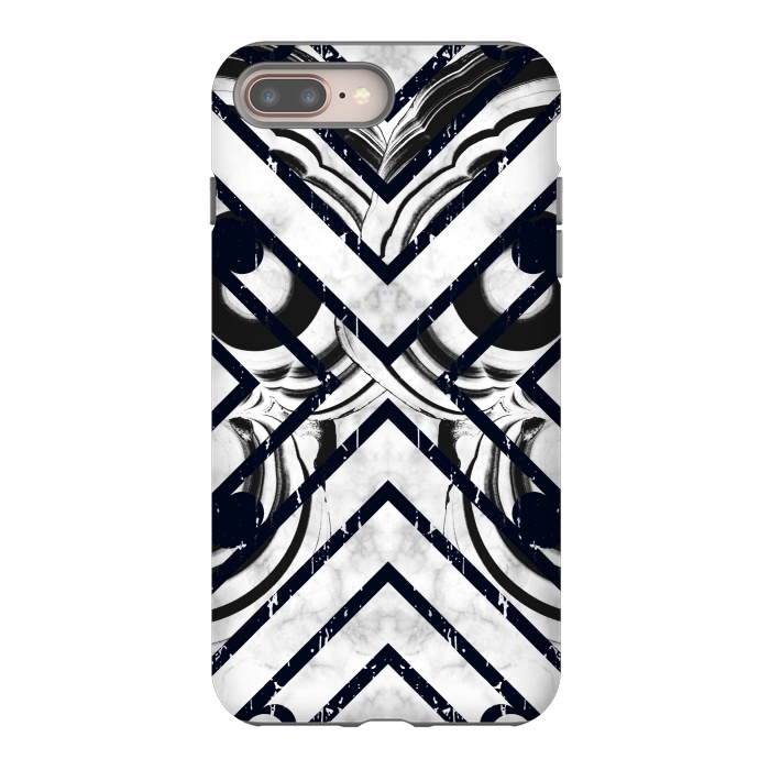 iPhone 7 plus StrongFit Modern geometric black and white marble  by Oana 