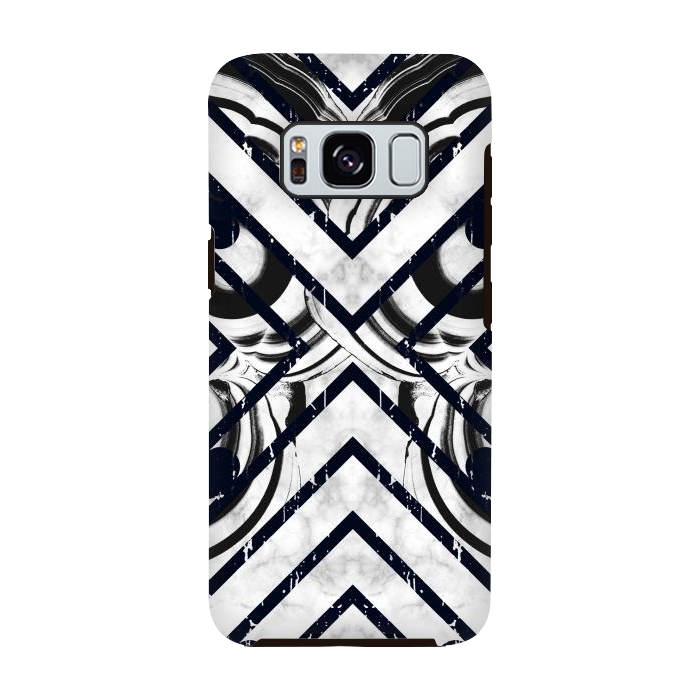 Galaxy S8 StrongFit Modern geometric black and white marble  by Oana 