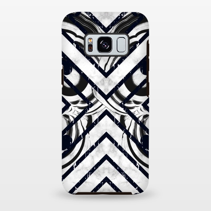 Galaxy S8 plus StrongFit Modern geometric black and white marble  by Oana 