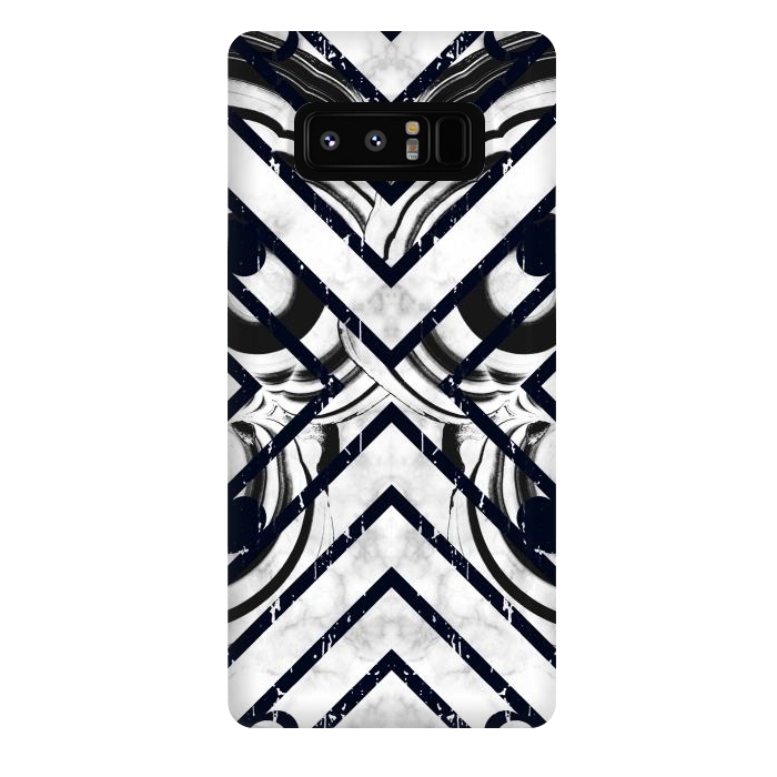 Galaxy Note 8 StrongFit Modern geometric black and white marble  by Oana 