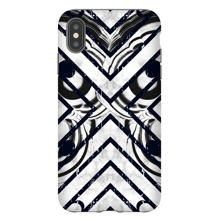 iPhone Xs Max StrongFit Modern geometric black and white marble  by Oana 
