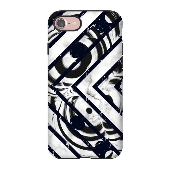 iPhone 7 StrongFit Monochrome marble stripes by Oana 