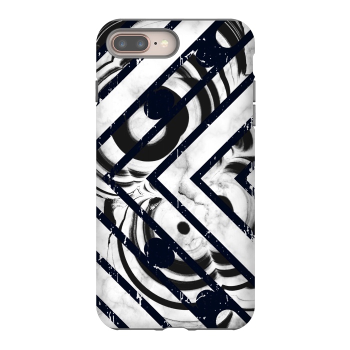 iPhone 7 plus StrongFit Monochrome marble stripes by Oana 