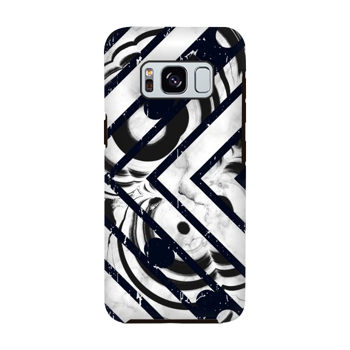 Galaxy S8 StrongFit Monochrome marble stripes by Oana 