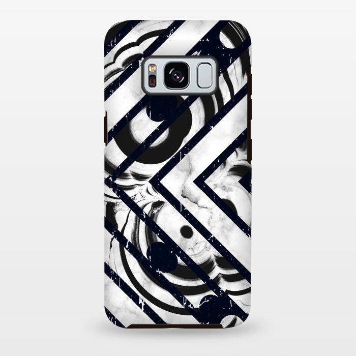 Galaxy S8 plus StrongFit Monochrome marble stripes by Oana 