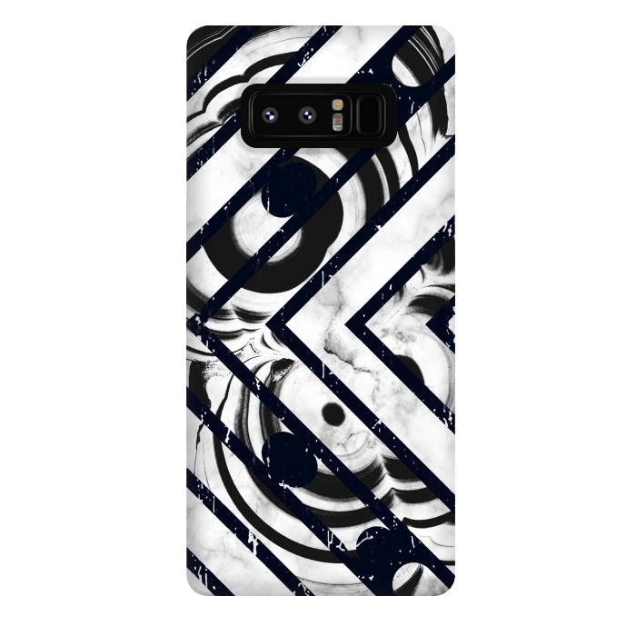 Galaxy Note 8 StrongFit Monochrome marble stripes by Oana 