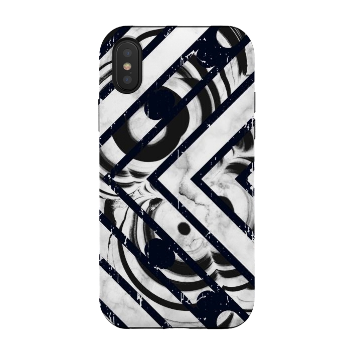 iPhone Xs / X StrongFit Monochrome marble stripes by Oana 
