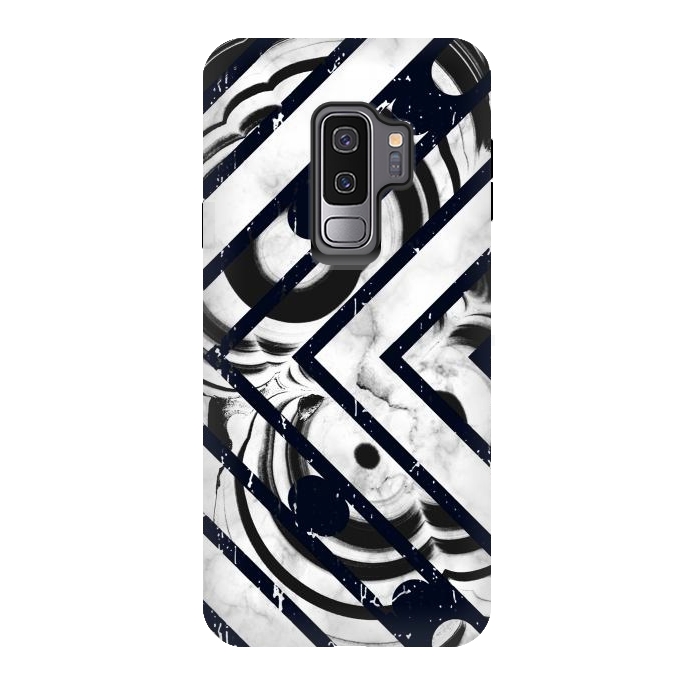 Galaxy S9 plus StrongFit Monochrome marble stripes by Oana 