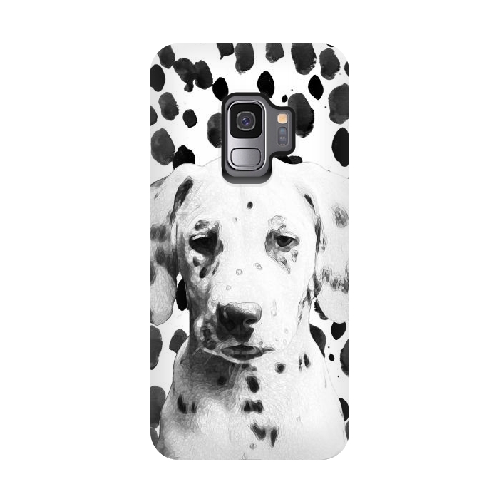 Galaxy S9 StrongFit Cute dalmatian puppy and ink spots by Oana 