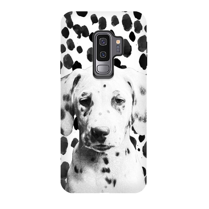 Galaxy S9 plus StrongFit Cute dalmatian puppy and ink spots by Oana 