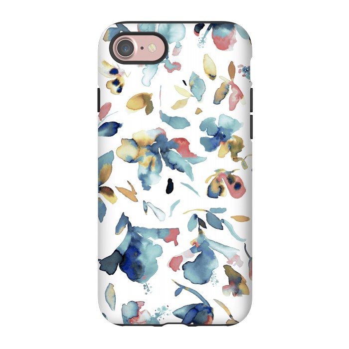 iPhone 7 StrongFit Watery Blue Hibiscus by Ninola Design