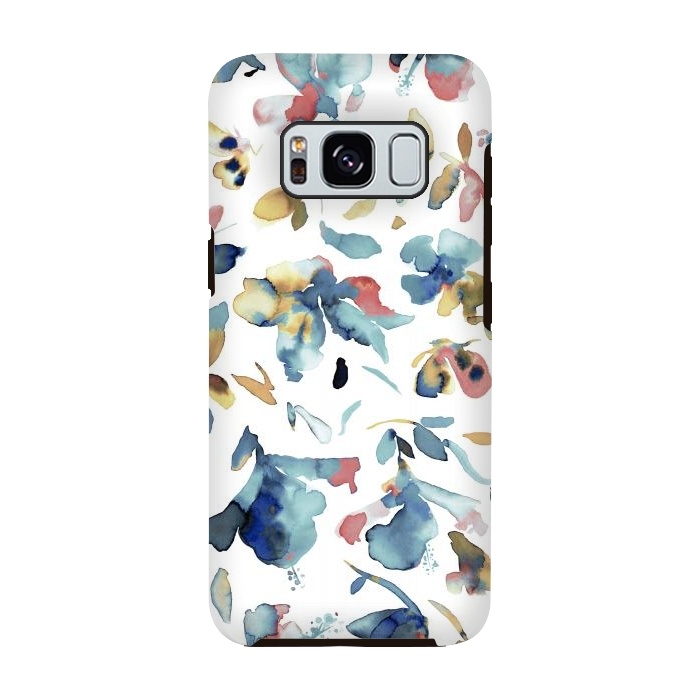 Galaxy S8 StrongFit Watery Blue Hibiscus by Ninola Design