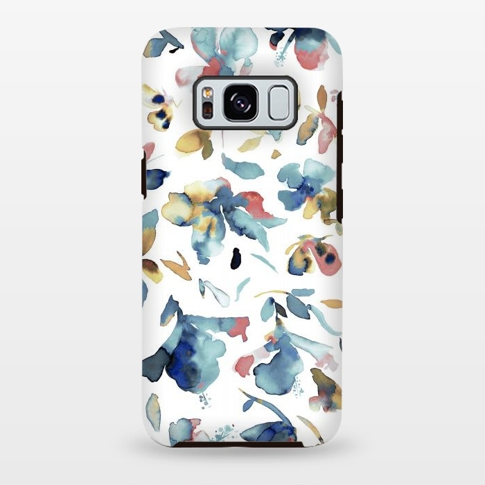 Galaxy S8 plus StrongFit Watery Blue Hibiscus by Ninola Design
