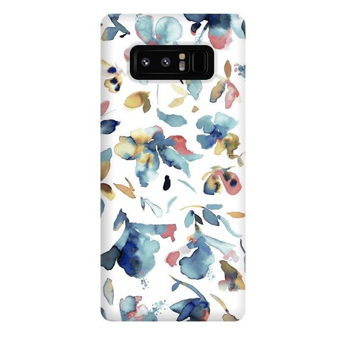 Galaxy Note 8 StrongFit Watery Blue Hibiscus by Ninola Design