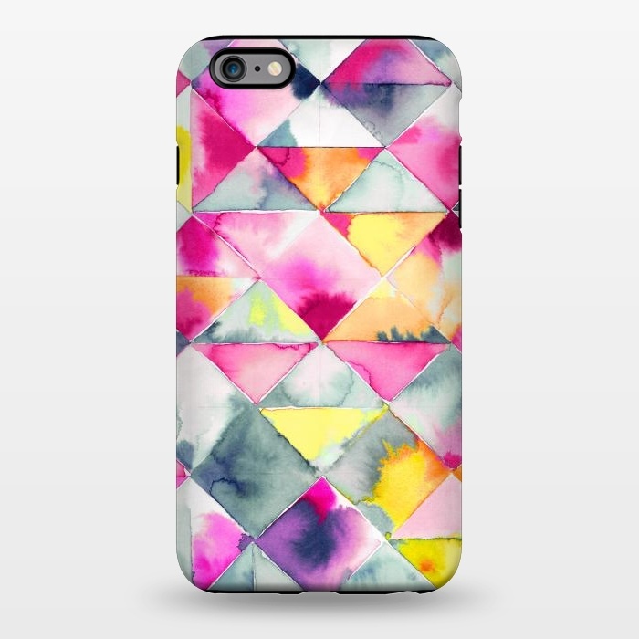 iPhone 6/6s plus StrongFit Watercolor Squares Triangles Fresh by Ninola Design