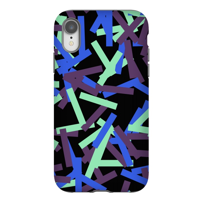 iPhone Xr StrongFit Rectangular Confetti Neon by Ninola Design