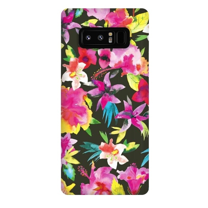 Galaxy Note 8 StrongFit Caribbean Flowers and Palms by Ninola Design