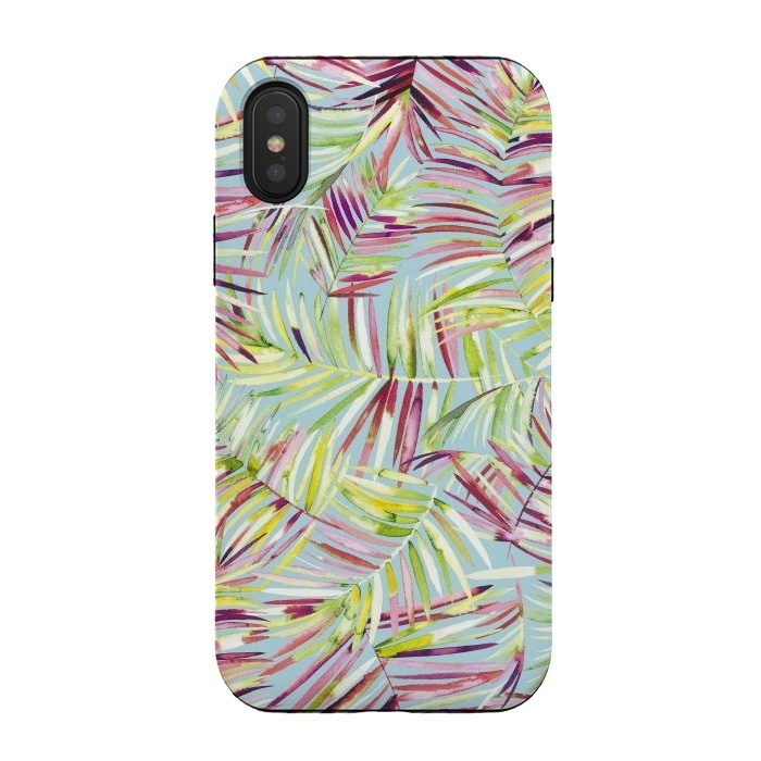 iPhone Xs / X StrongFit Tranquility Tropical Palms by Ninola Design