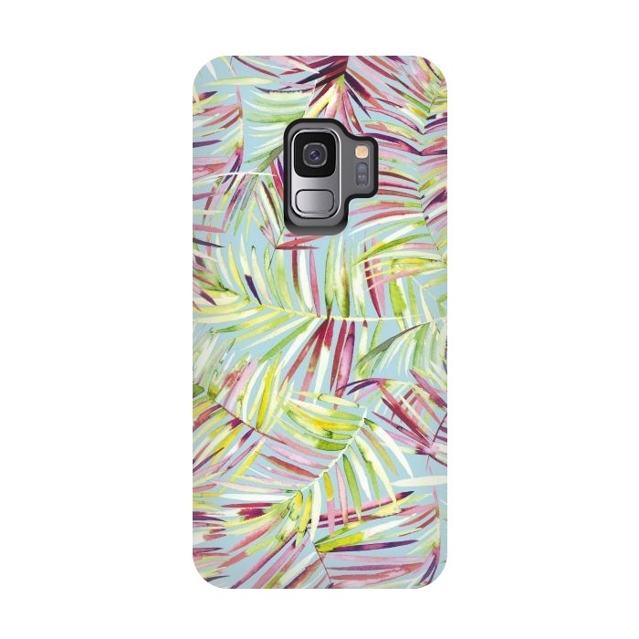 Galaxy S9 StrongFit Tranquility Tropical Palms by Ninola Design