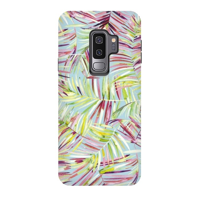Galaxy S9 plus StrongFit Tranquility Tropical Palms by Ninola Design