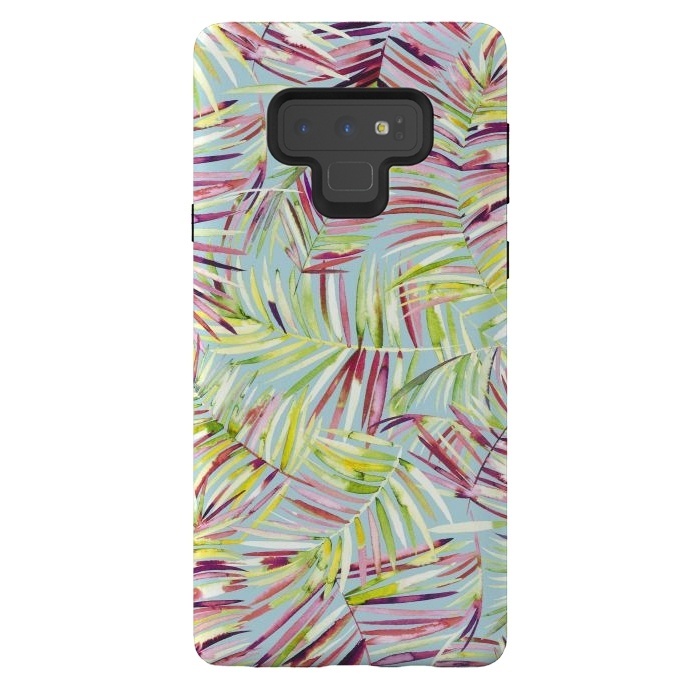 Galaxy Note 9 StrongFit Tranquility Tropical Palms by Ninola Design