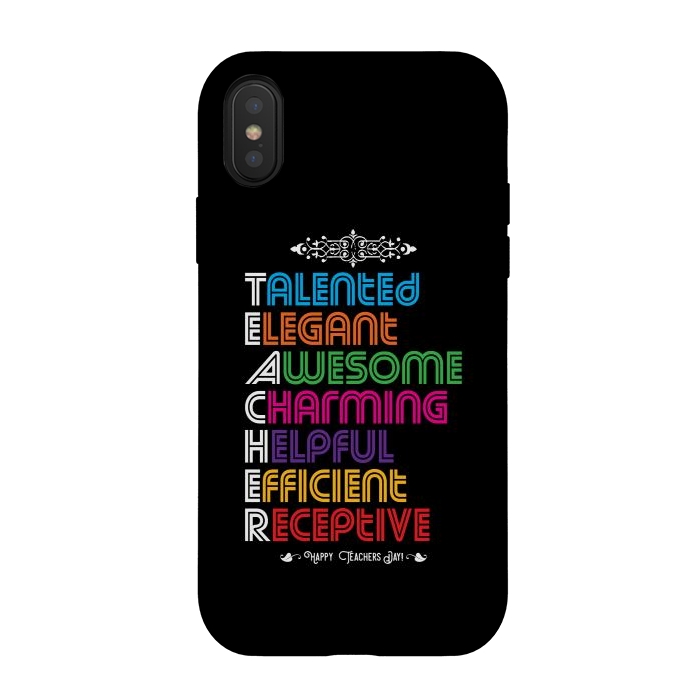 iPhone Xs / X StrongFit happy teacher day by TMSarts