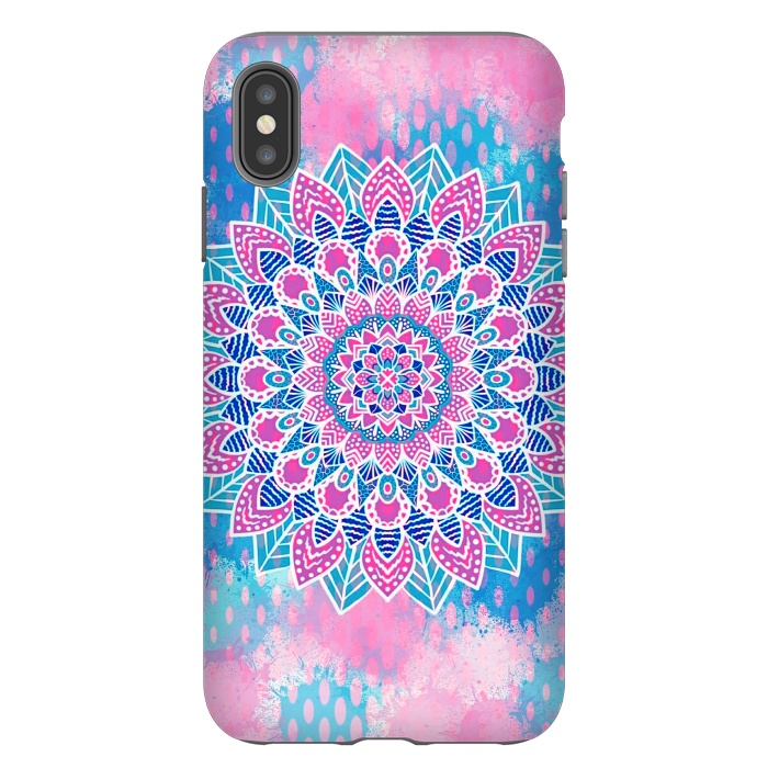 iPhone Xs Max StrongFit Pink blue Mandala flower  by Jms
