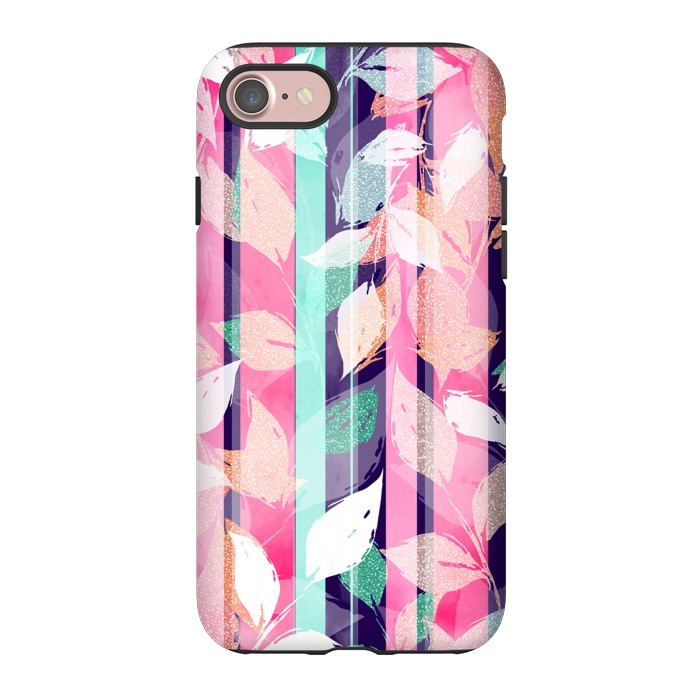iPhone 7 StrongFit Cute Violet foliage brush paint design  by InovArts