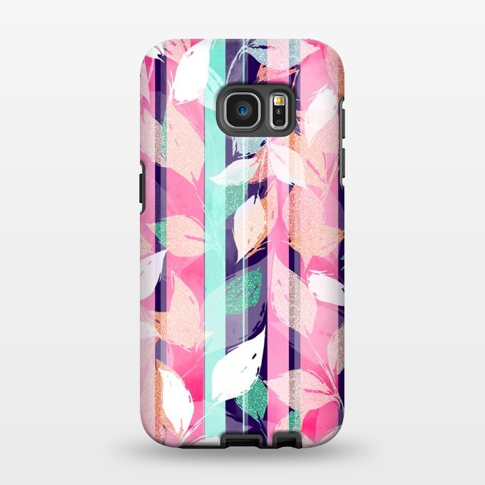 Galaxy S7 EDGE StrongFit Cute Violet foliage brush paint design  by InovArts