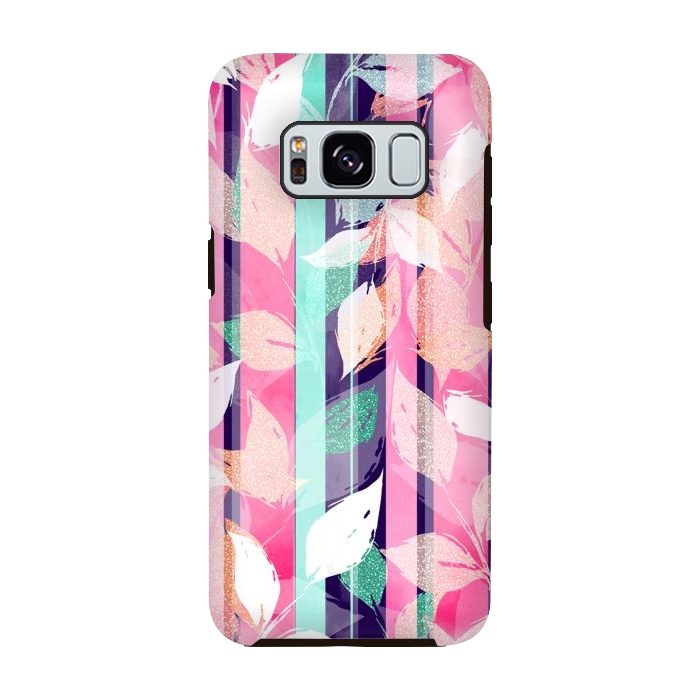 Galaxy S8 StrongFit Cute Violet foliage brush paint design  by InovArts